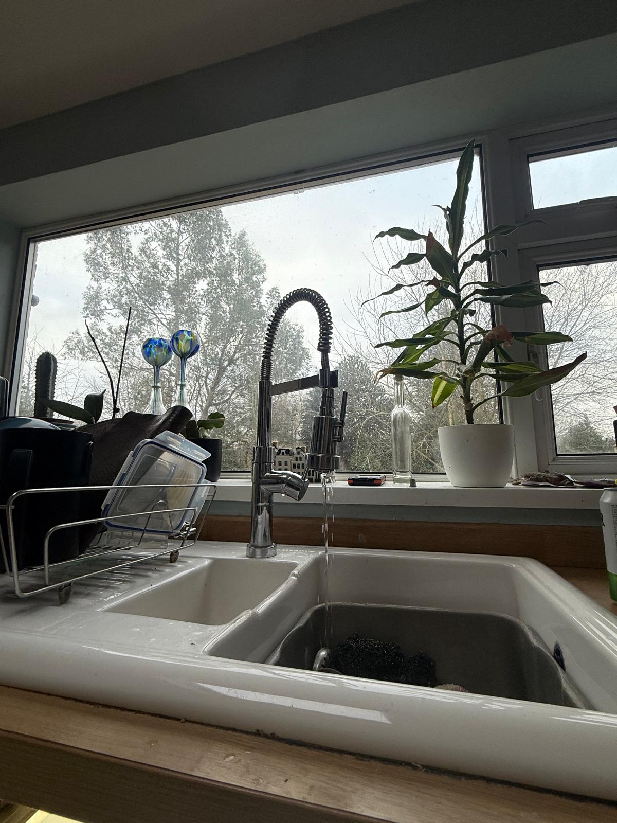 Chrome pull-out kitchen mixer tap fitted by Semico Plumbers